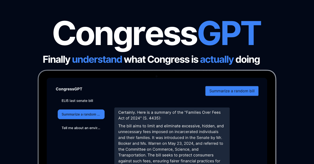 Introducing CongressGPT